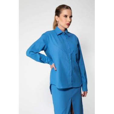 Imagem de Camisa de Linho Manga Longa Capital - Azul - Amey, PP