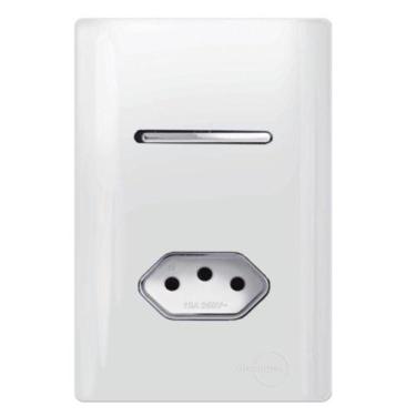 Imagem de Interruptor Simples + Tomada Universal 2p+t 20a Cromado com Placa 4x2 
