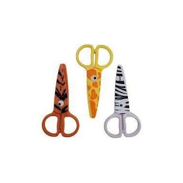 Imagem de Tesoura Escolar Plástica 13 cm BRW Pet Zoo - Ideal para Crianças, Lara