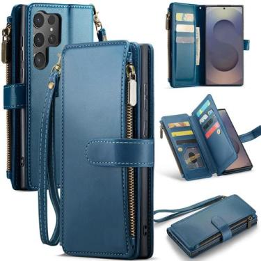 Imagem de Capa para celular Deekeewe Galaxy S25 Ultra 5G, carteira de couro PU a