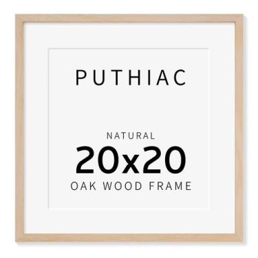 Imagem de Porta-retratos Puthiac Oak Wood 20x20cm bege para parede (1 pacote)