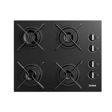Imagem de Cooktop Consul 4 Bocas CD060BE Mesa Vidro Preto Gás Bivolt