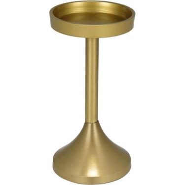 Imagem de CASTIÇAL PORTA VELA DECORATIVO HOME&CO METAL 18x9x9cm DOURADO