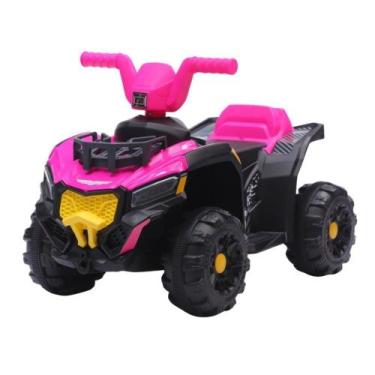 Imagem de Quadriciclo Moto Elétrica Infantil Rosa com Empurrador - Unitoys