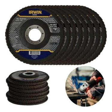 Imagem de Kit 10 Disco Flap Zirconia 4-1/2 X 7/8 Grão 40 Irwin