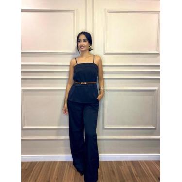 Imagem de Conjunto Feminino Blusa e Calça Pantalona - Niva, Preto, P