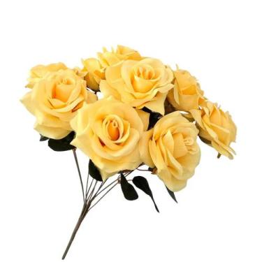 Imagem de BUQUE ROSAS ARTIFICIAIS - 9 FLORES Amarelo - HJ007 - Villagio das Flor