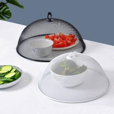 Imagem de Tela Protetora para Alimentos 34,5x13,5cm Cobre Travessas e Bolos Metal e Plástico Reutilizável e Dobrável Proteção