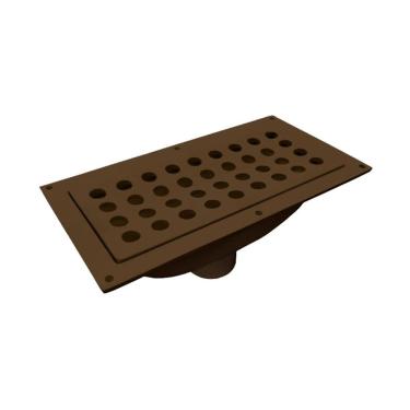 Imagem de Captador de Água para Calha 1078GDA com Grelha Retém Sujeiras Maiores Que 10mm Marrom GDA Industria e Distribuidora