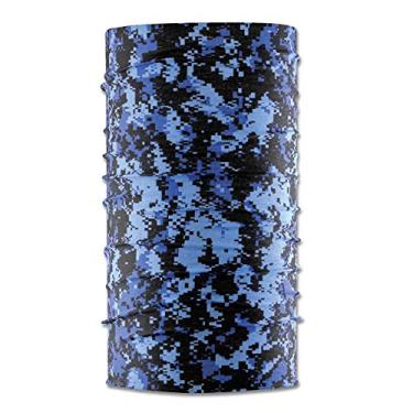 Imagem de Bandana multifuncional Flying Fisherman SunBandit, máscara de proteção UV para rosto e pescoço, 12 maneiras de usar, design azul de camuflagem Digi