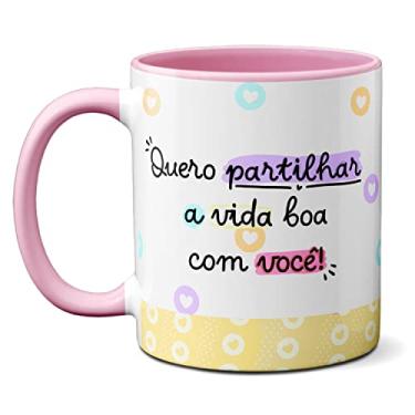 Imagem de Caneca Flork Namorados Quero Partilhar A Vida Boa Com Você (Rosa)