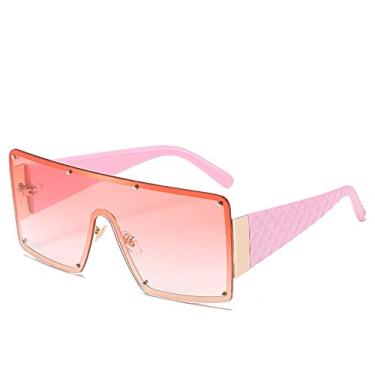 Imagem de Oversized Square Sunglasses Women Fashion Metal Frame Vintage Sun Glasses Men Shades Retro Gradient Visor Zonnebril Dames,C5,China