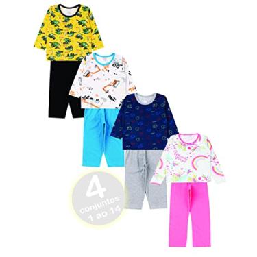 Imagem de Kit com 4 Pijama Infantil Menina ou Menino - INVERNO - 1 ao 14