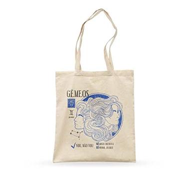 Imagem de Studio Geek Bolsa Tote Ecobag Signo Gêmeos Amarelo Vintage (Yellow Vintage) 35cm x 40cm
