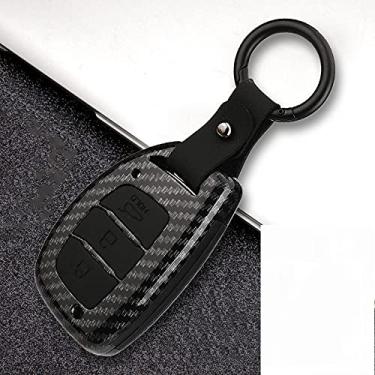 Imagem de CSHU Silicon Car Key Case Protection Holder Keyring Keychain Ring Key Bag, Fit For Hyundai IX30 IX35 Tucson Elantra Verna Sonata,3