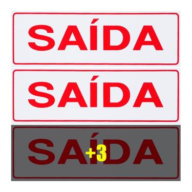 Imagem de Combo 6 Placas De Sinalização Saída 30x10 Acesso - S-225/1 F9e