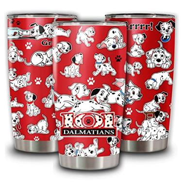 Imagem de Copo isolado de aço inoxidável 101 garrafa de dálmatas de cachorro copo de viagem caneca a vácuo chá 590 ml copos presentes para o dia das mães dos pais aniversário férias de Natal