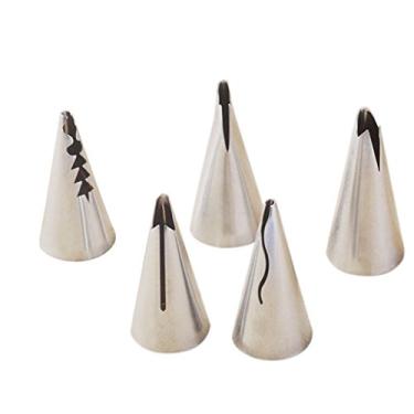 Imagem de (silver) - CJESLNA Set of 5pcs Russian Tulip Icing Piping Nozzles Tips Pastry Cake Decorating Baking Tools