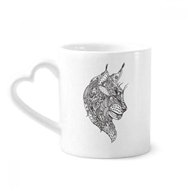 Imagem de Caneca silenciosa de tinta humana de gato caneca de café cerâmica copo de coração de vidro