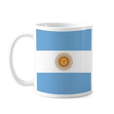 Imagem de Caneca de cerâmica com bandeira nacional da Argentina América do Sul xícara de porcelana de café