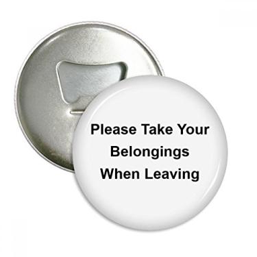 Imagem de Take Your Belongings Abridor de garrafas com símbolo preto e emblema multifuncional