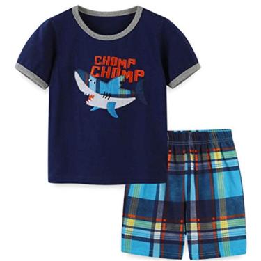 Imagem de Roupas de verão para meninos conjuntos de camiseta e shorts de manga curta 2 peças 2-7 anos, #1, 7 anos