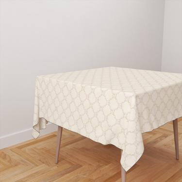 Imagem de Toalha De Mesa Quadrada Tecido Oxford Ornamentos Dourados TL74 - 140x140cm