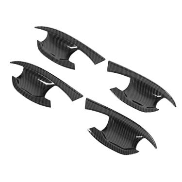 Imagem de Protetor de tigela de porta externa de carro resistente a arranhões decoração de painel de porta externa design de fibra de carbono para carro