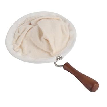 Imagem de Filtro de café feito à mão reutilizável pano de flanela filtro saco meia de café com alça de madeira (grande)
