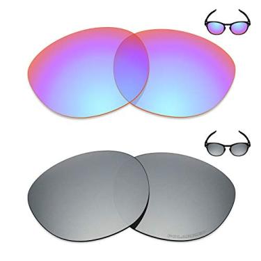 Imagem de Mryok+ 2 pares de lentes polarizadas de substituição para óculos de sol Oakley Latch – Rosa cobalto/titânio prata