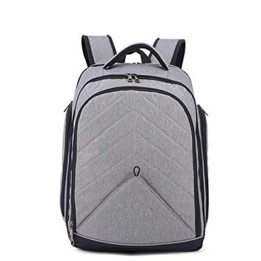 Imagem de Bolsa multifuncional para troca de fraldas para bebês, bolsa para fraldas Mochila de viagem Mochila com trocador portátil, fivela fixa, caixa de fixação removível, 33 * 16 * 43 cm de alta capacidade