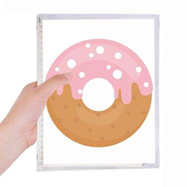 Imagem de Caderno de comida doce rosa creme rosquinha para sobremesa caderno de folhas soltas diário recarregável artigos de papelaria