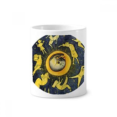 Imagem de Miaoji Pintura Aquarela Gato Lua Pessoas Escova de Dentes Suporte Caneca Cerâmica Suporte Lápis Copo