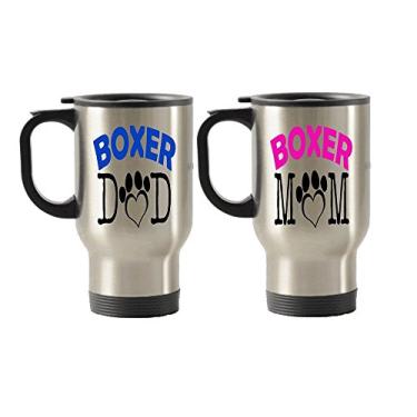 Imagem de Caneca de aço inoxidável para viagem com isolamento térmico para pai e mãe (casal)