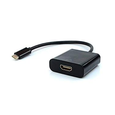 Imagem de Cabo Adptador HDMI Fêmea para USB-C Macho PlusCable Preto ADP-303BK - Contém USB 3.1 Suporta Resoluções 4K Compatível com Celular,Tablet,Computador Com Tranferência de Áudio