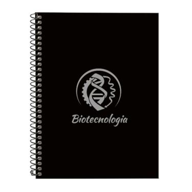 Imagem de Caderno Universitário Espiral 1 Matéria Profissões Biotecnologia (Preto e Prata)