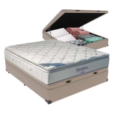 Imagem de Cama + Box com Baú Casal e Colchão Freedom Ortobom D33