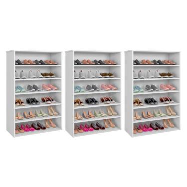 Imagem de Kit 03 Armários Multiuso Sapateira 5 Prateleiras Branco