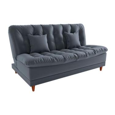 Imagem de Sofá Cama Day 185cm Reclinável Manual Veludo Cinza - Sallar Home