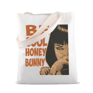 Imagem de MBMSO Presentes de filmes de ficção Be Cool Honey Bunny Crime inspirados em filmes para fãs de filmes de ficção Pulp Dancing Shopping Tote, Filme de ficção Tb, Medium