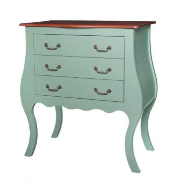 Imagem de Cômoda de Madeira com 3 Gavetas Bombê Antique - 1023 - Meyer, Laca - C