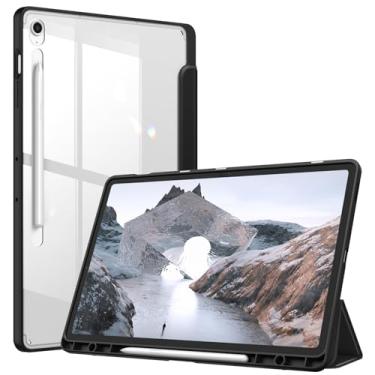 Imagem de Fintie Capa fina híbrida para Samsung Galaxy Tab S10 FE Plus 13,1 polegadas modelo 2025 (SM-X620/X626) com suporte para caneta S, capa à prova de choque com capa traseira transparente transparente