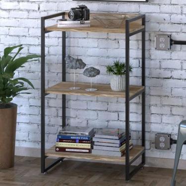 Imagem de Estante para Livros 3 Prateleiras Win Carvalho - Pnr Móveis, Marrom, M