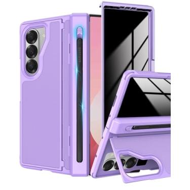 Imagem de YQODSZ Capa para Samsung Galaxy Z Fold 6 com suporte para caneta S, [suporte oculto] [protetor de tela de privacidade] [capa de dobradiça] capa protetora contra quedas de grau militar de corpo inteiro