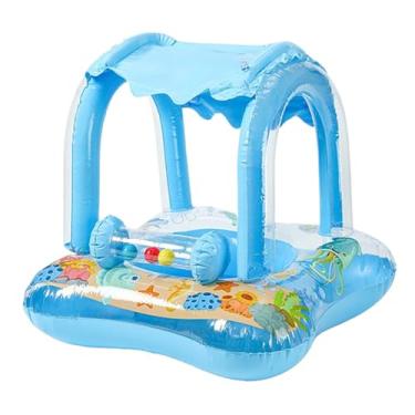 Imagem de Boia para Bebé - Brinquedo Inflável De Praia Para Bebés - Flutuador Infantil de Proteção Solar para Brincadeiras na Água Praia e Piscina