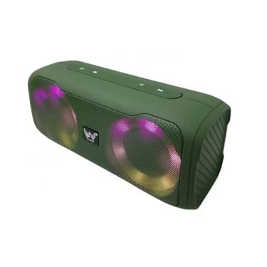 Imagem de Caixa de Som Bluetooth Portátil, 5W x 2, LED RGB, 1200mAh, TWS, Entrada USB/TF/FM (Verde)