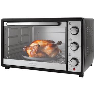 Imagem de Forno Elétrico de Bancada Mondial Multifuncional 36L Preto e Prata 52L