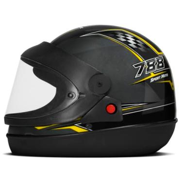 Imagem de CAPACETE FECHADO PRO TORK SUPER SPORT MOTO GRAFITE - AMARELO TAM. 58