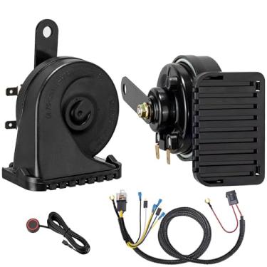 Imagem de BANHAO Buzina de carro alto baixo duplo tom universal 12V 130dB kit de buzina elétrica de caracol à prova d'água para todos os veículos de 12 V, trailers, picapes e carros off-road