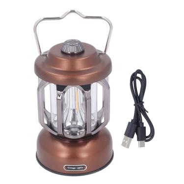 Imagem de Munefe Retro Camping Lantern, liderou a lanterna vintage, luz da lanterna portátil, adequada para tendas, lareiras, etc. (Marrom)